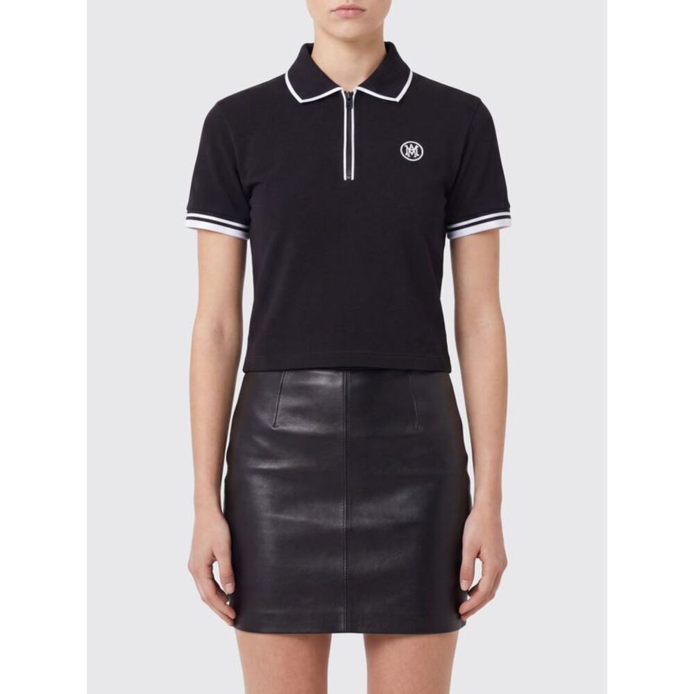 Amiri Women Slim Fit Amiri Zip-Up Monogram Polo Shirt In Cotton Blend